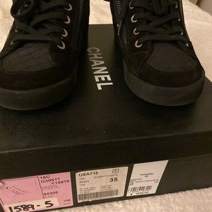 CHANEL Shoes - Authentic CHANEL High Top Sneakers Suede Size 35 CHANEL Shoes - Authentic CHANEL High Top Sneakers Suede Size 35